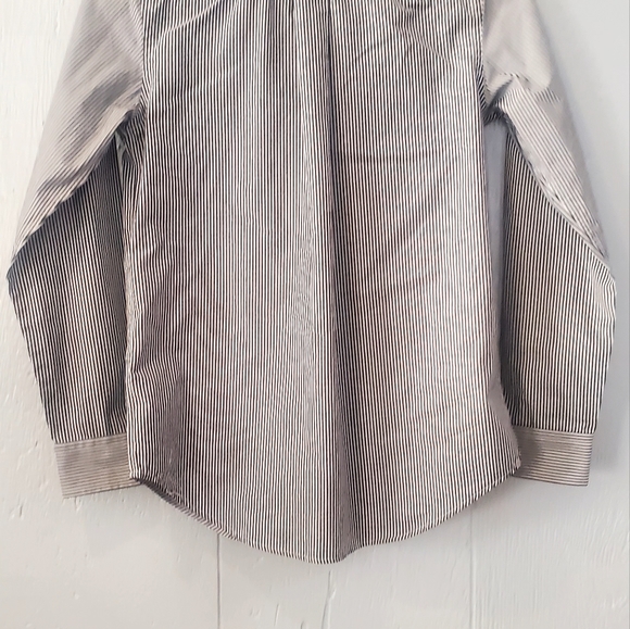 Lauren Ralph Lauren Woman’s Blouse Button Up Size 16 Striped White/blue Logo - Picture 9 of 13